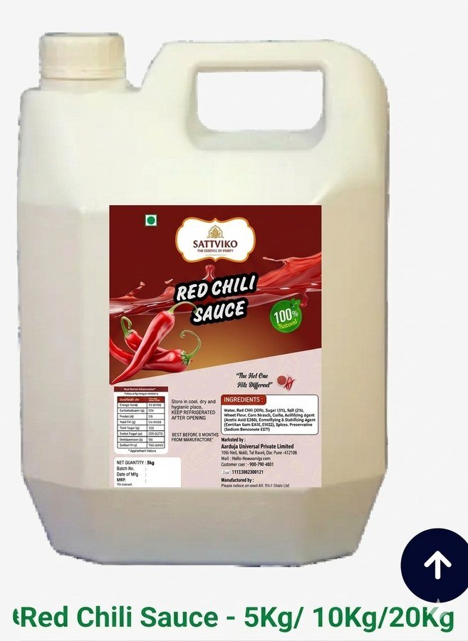 Sattviko Red and Green Chilli Sauce 5Kg bulk pack