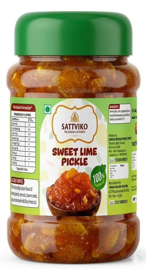 Sattviko Sweet Lime Premium Pickle jar